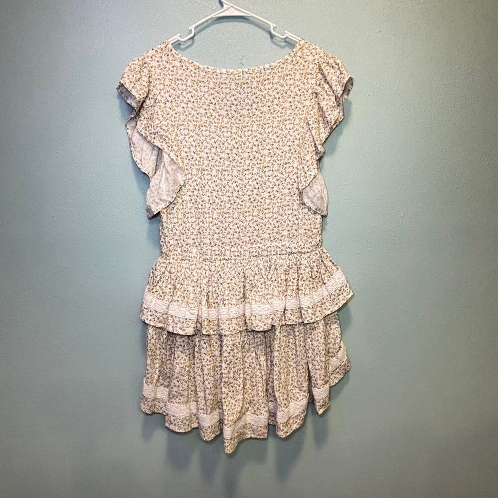 Women's Sokoe Collective White Yellow Floral Ruffle Cottagecore Prairie Dress M - Picture 9 of 11